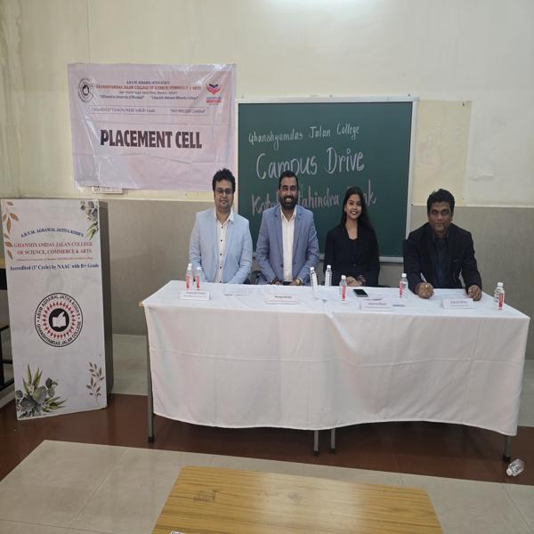 Campus placement organised in collaboration with Kotak Mahindra Bank